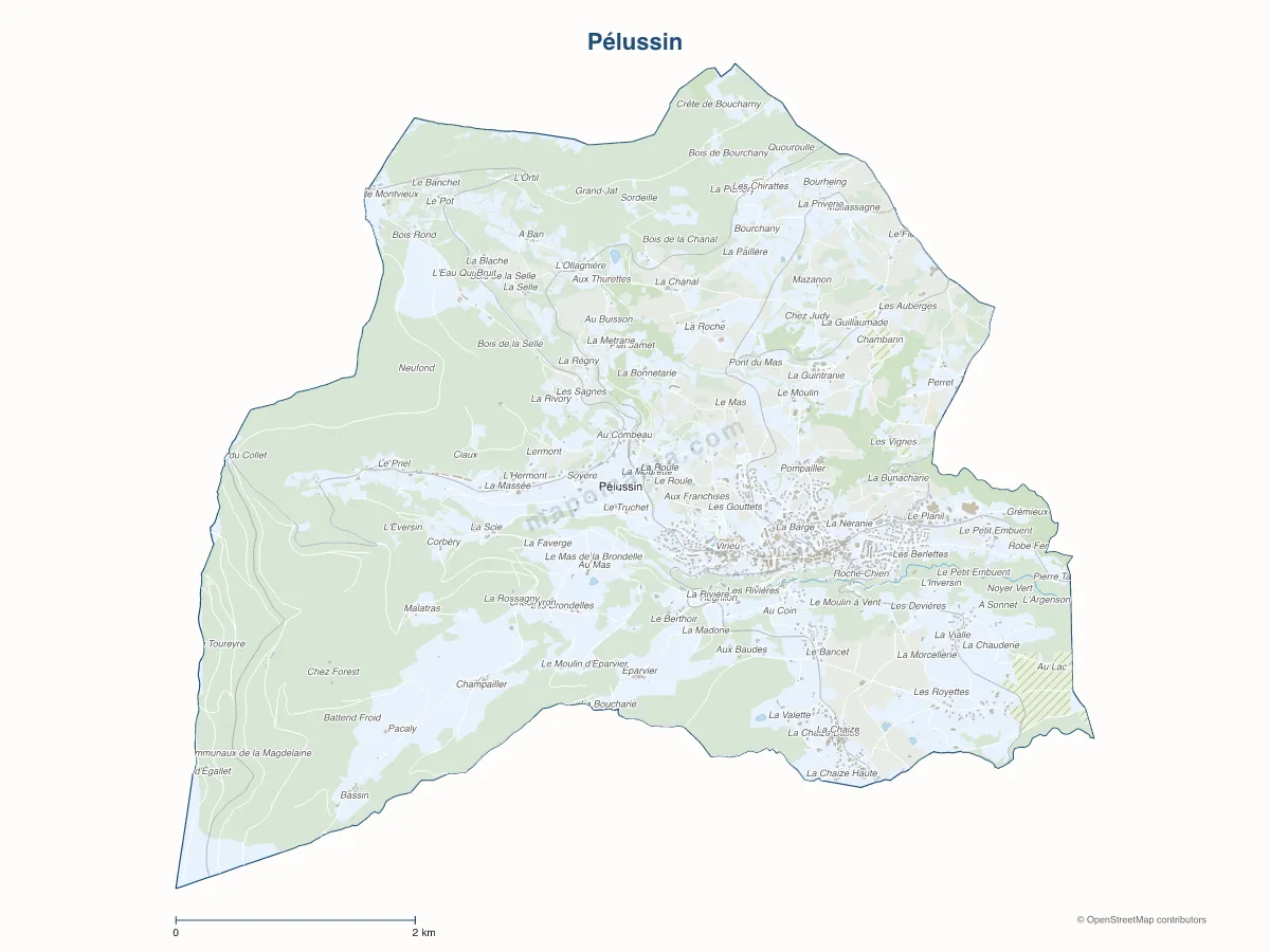 Carte de Pélussin à personnaliser
