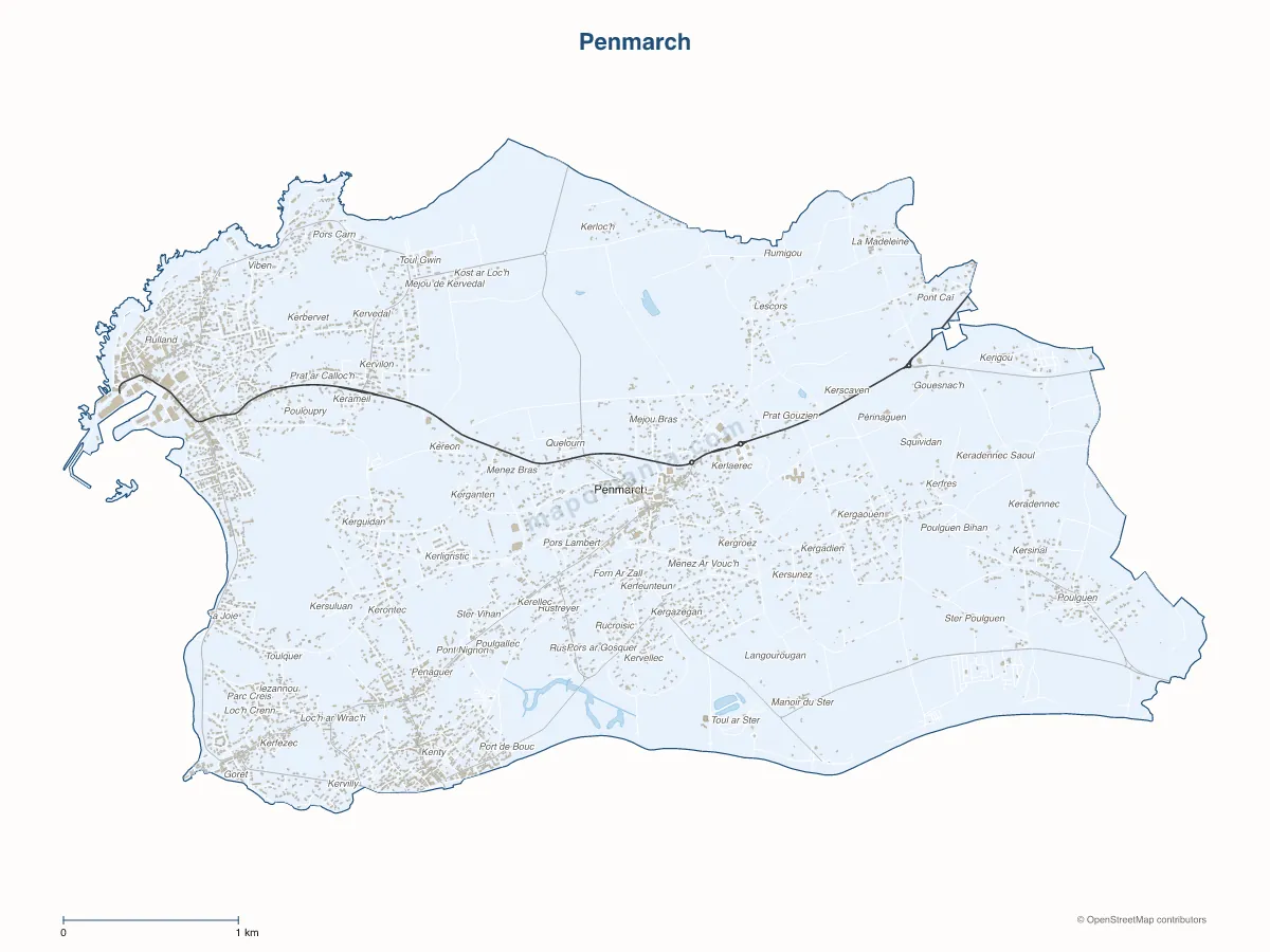 Carte de Penmarch à personnaliser