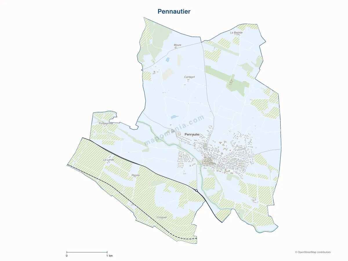 Carte de Pennautier à personnaliser
