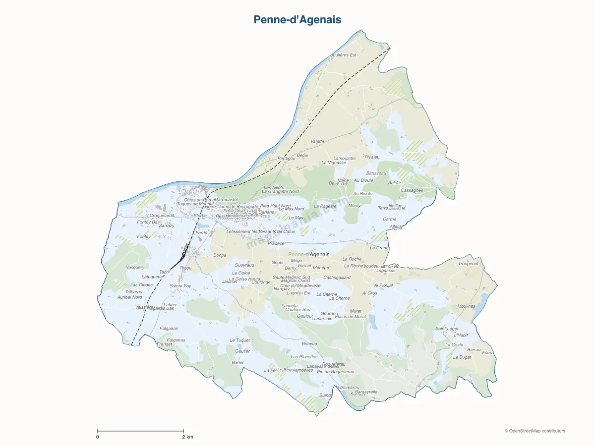 Carte de Penne-d'Agenais à personnaliser
