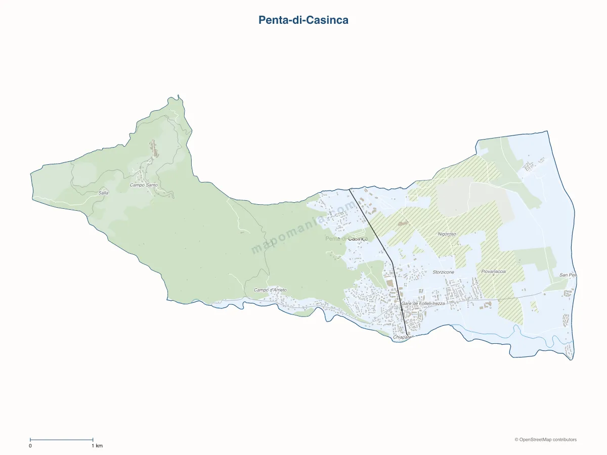 Carte de Penta-di-Casinca à personnaliser