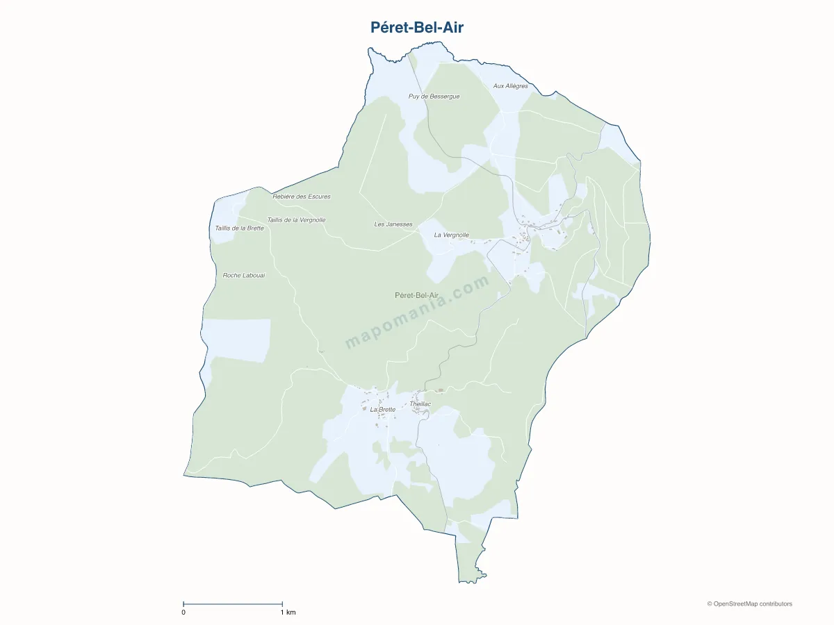 Carte de Péret-Bel-Air à personnaliser