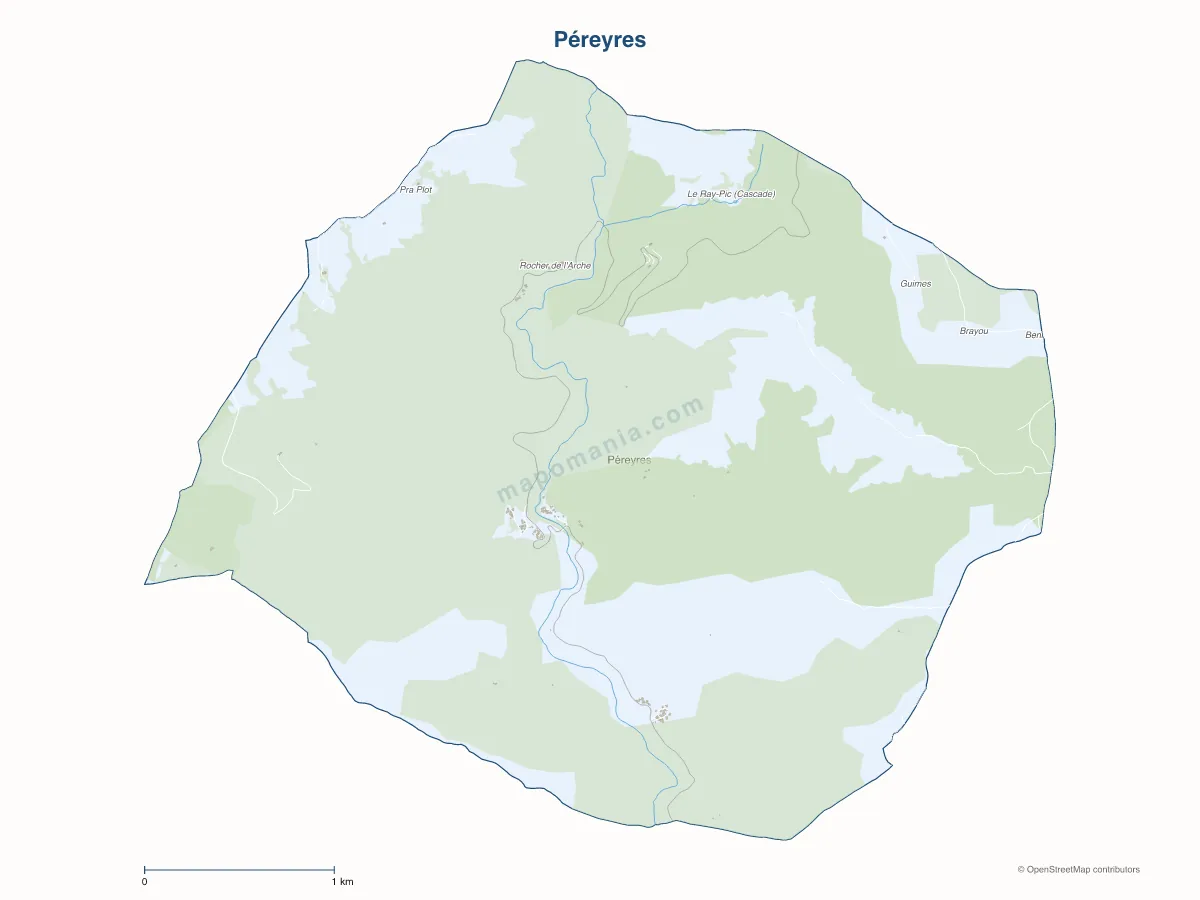 Carte de Péreyres à personnaliser
