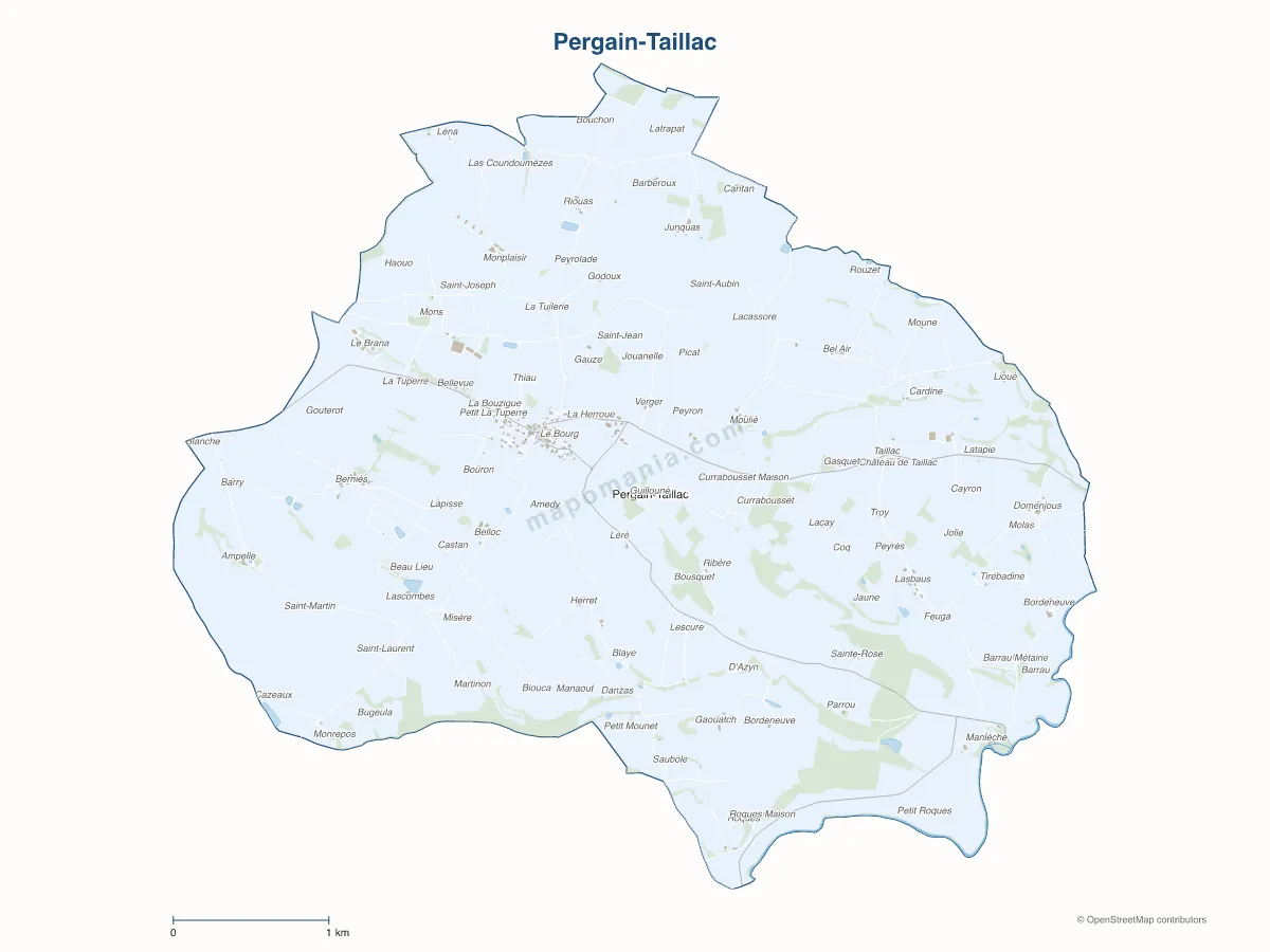 Carte de Pergain-Taillac à personnaliser