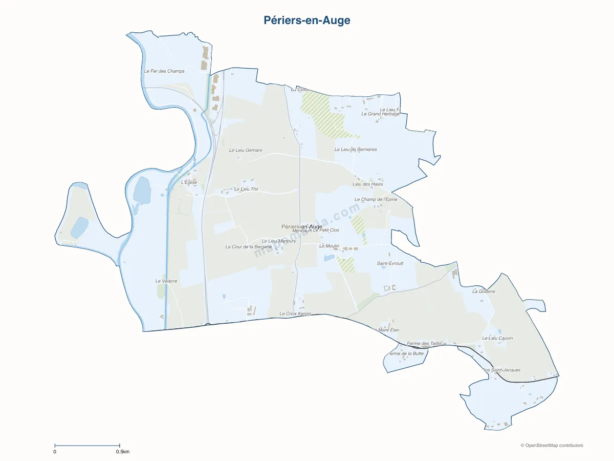 Carte de Périers-en-Auge à personnaliser