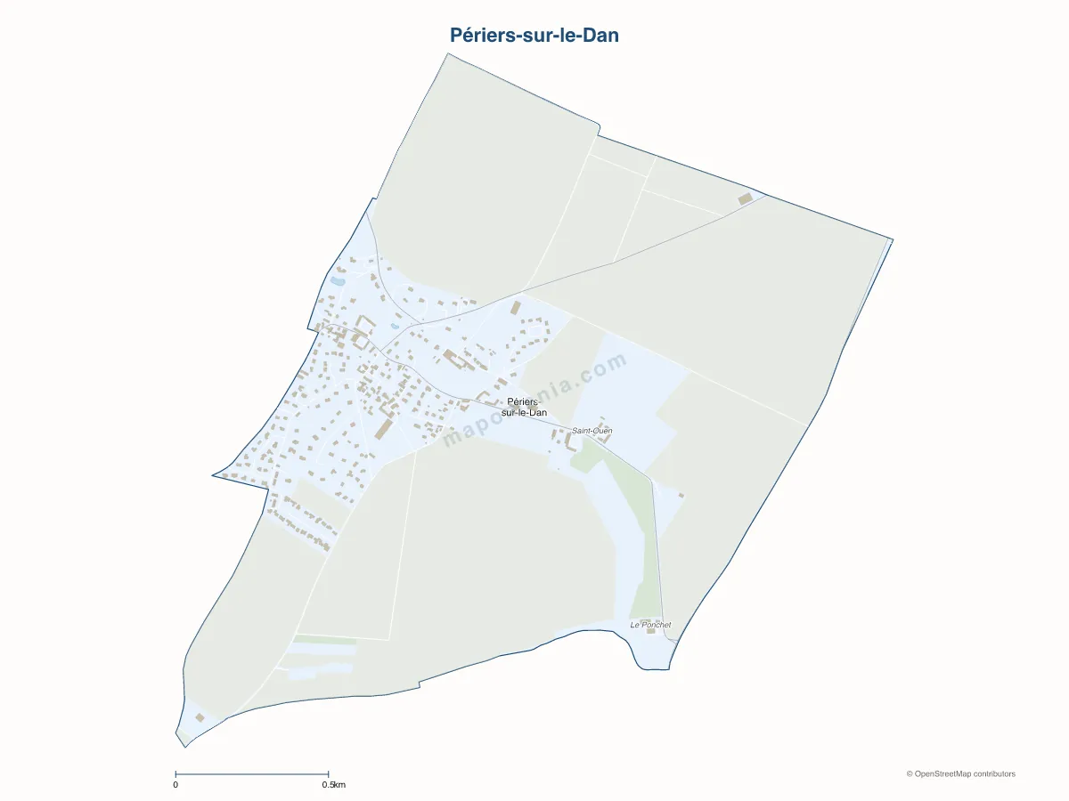 Carte de Périers-sur-le-Dan à personnaliser