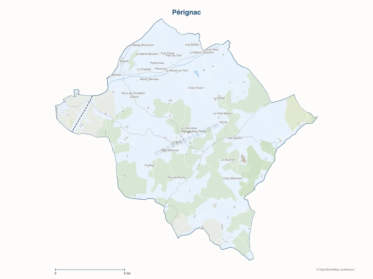 Carte de Pérignac à personnaliser