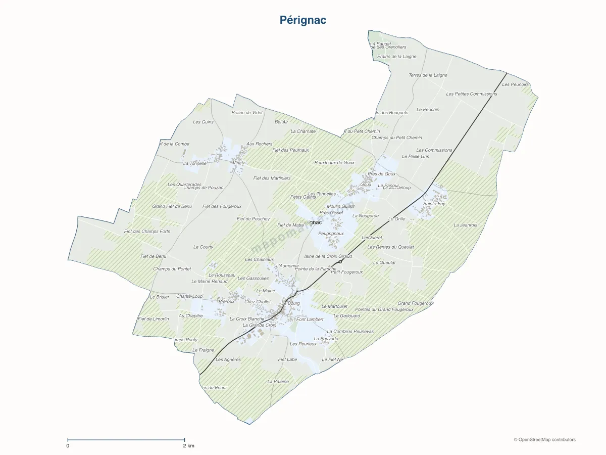 Carte de Pérignac à personnaliser