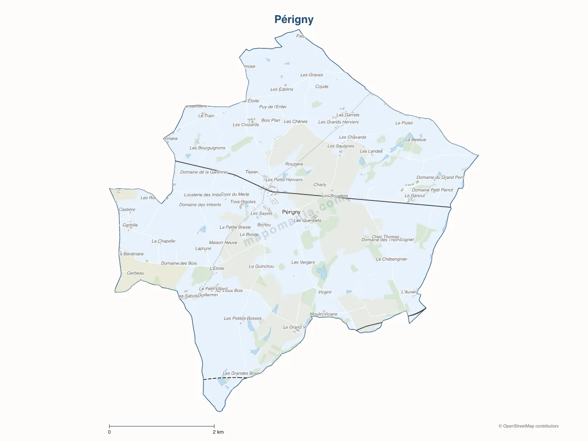 Carte de Périgny à personnaliser