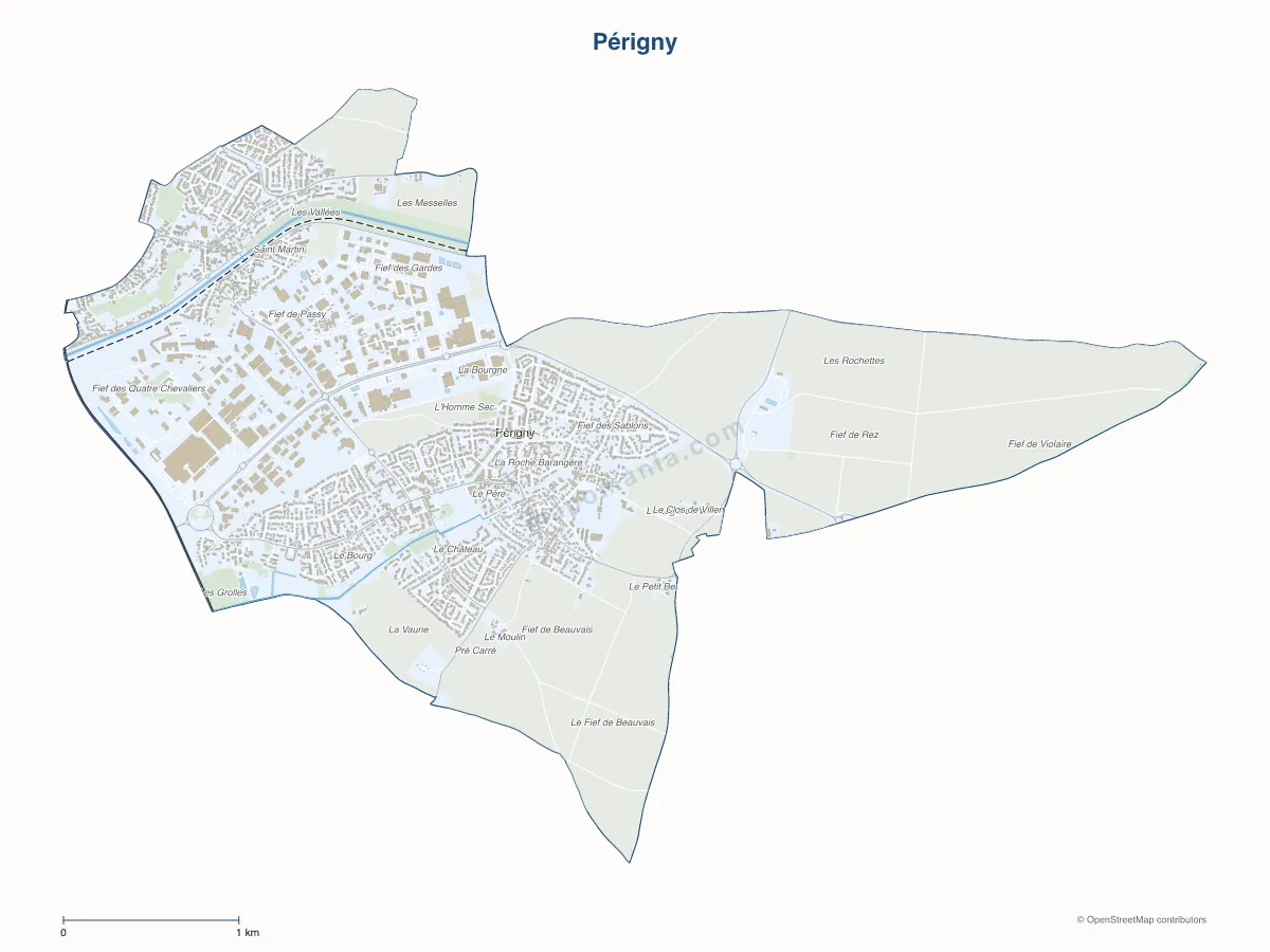 Carte de Périgny à personnaliser