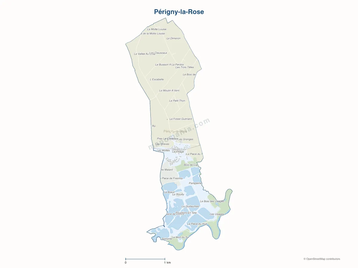 Carte de Périgny-la-Rose à personnaliser