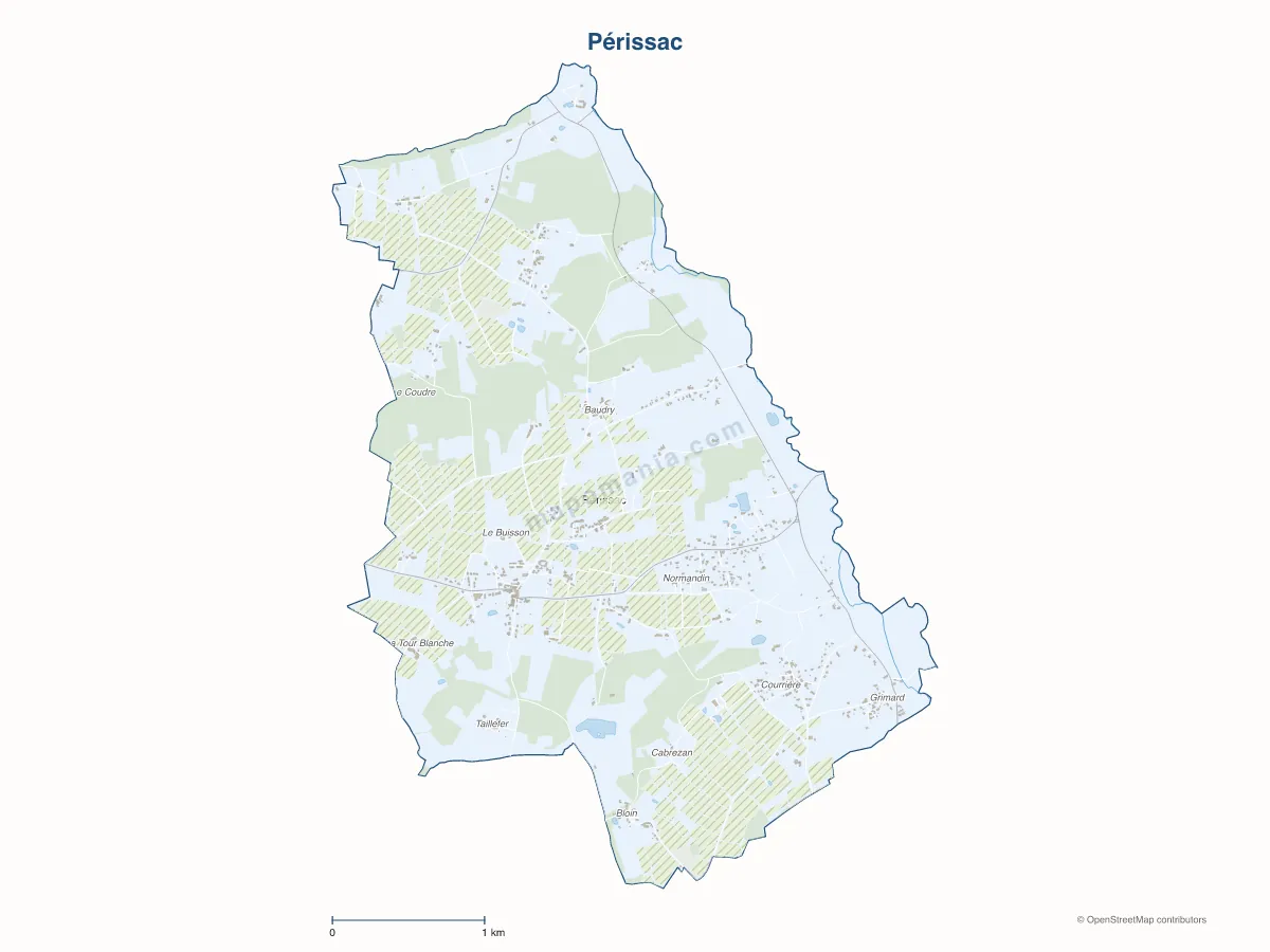 Carte de Périssac à personnaliser