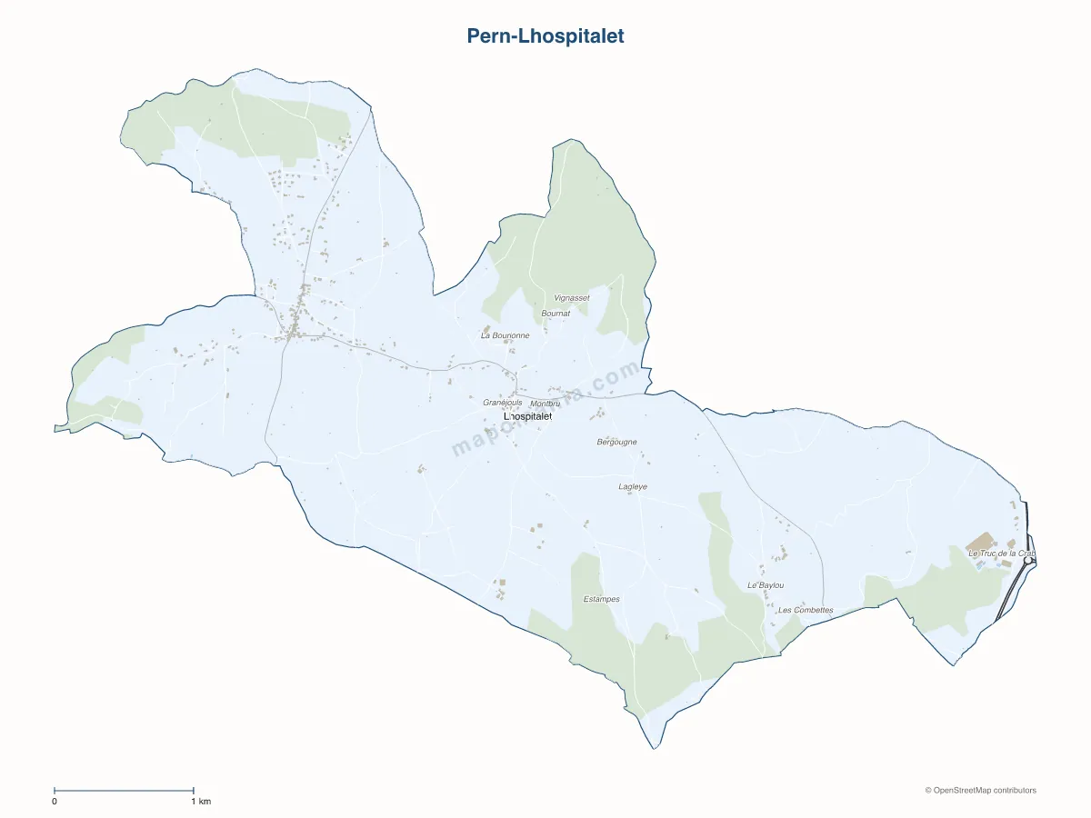 Carte de Pern-Lhospitalet à personnaliser