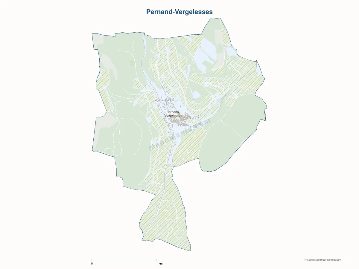 Carte de Pernand-Vergelesses à personnaliser