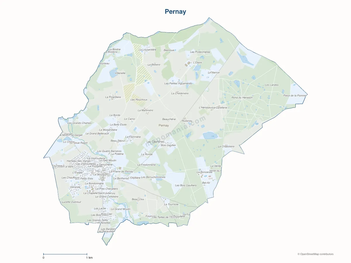 Carte de Pernay à personnaliser