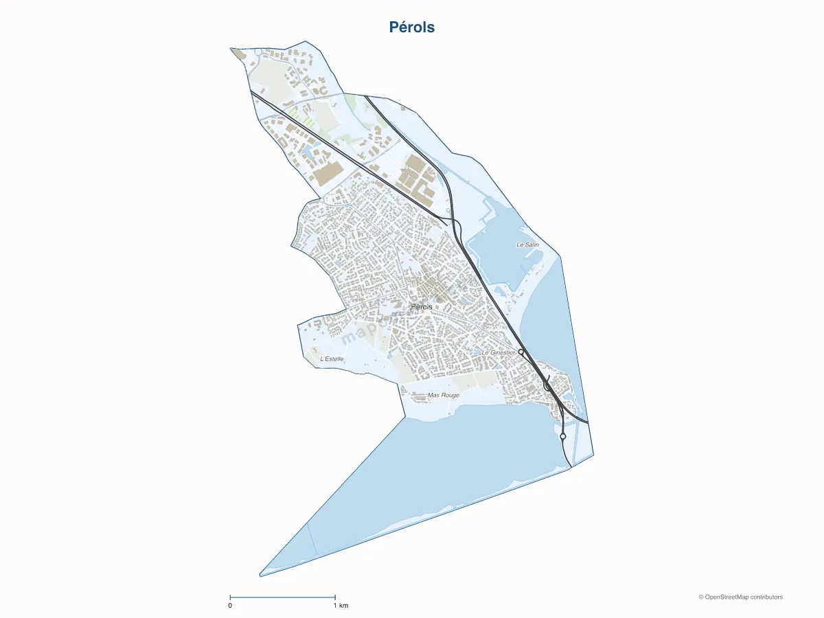 Carte de Pérols à personnaliser