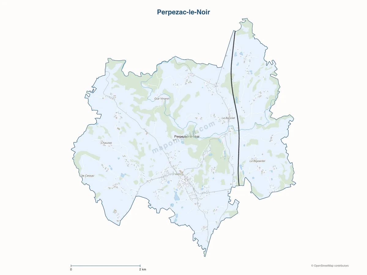 Carte de Perpezac-le-Noir à personnaliser