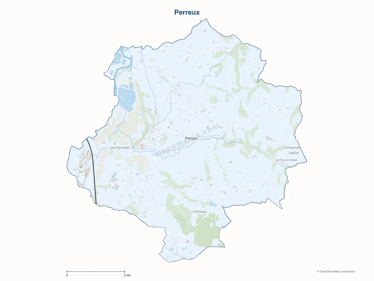 Carte de Perreux à personnaliser