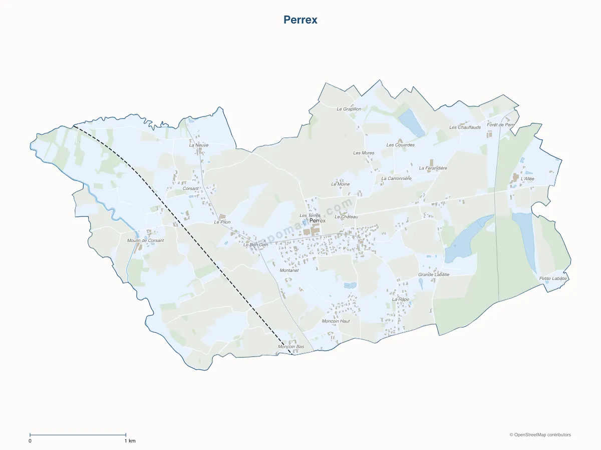 Carte de Perrex à personnaliser