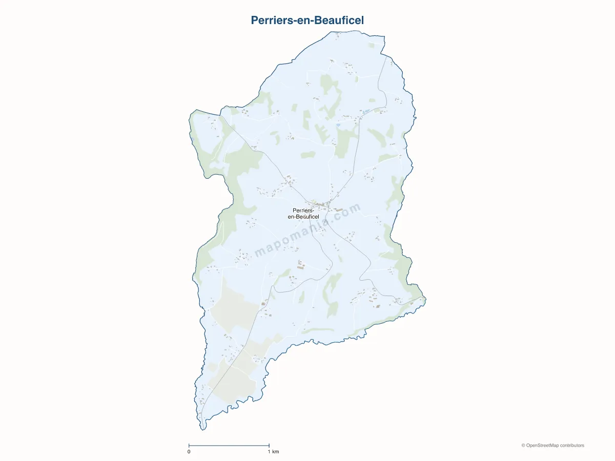Carte de Perriers-en-Beauficel à personnaliser