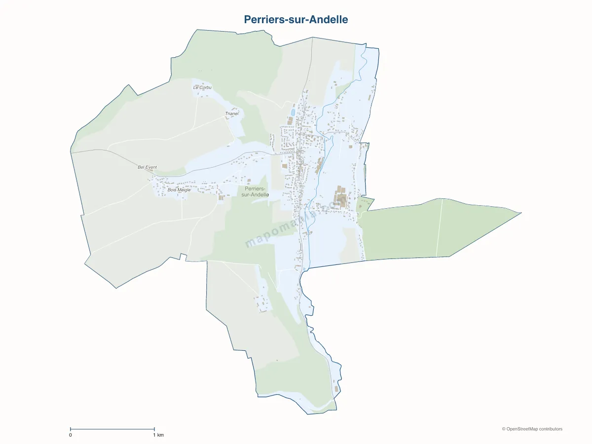 Carte de Perriers-sur-Andelle à personnaliser