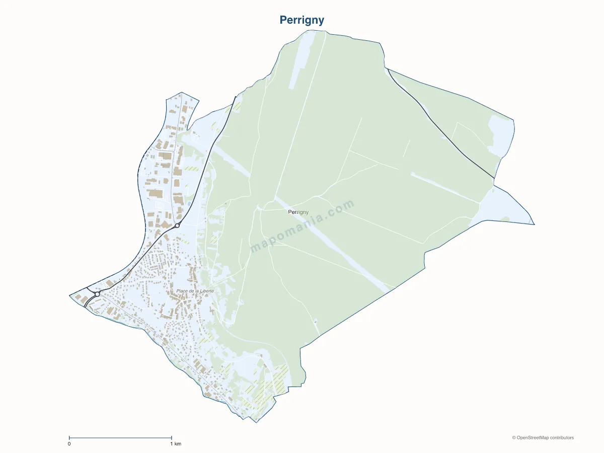 Carte de Perrigny à personnaliser
