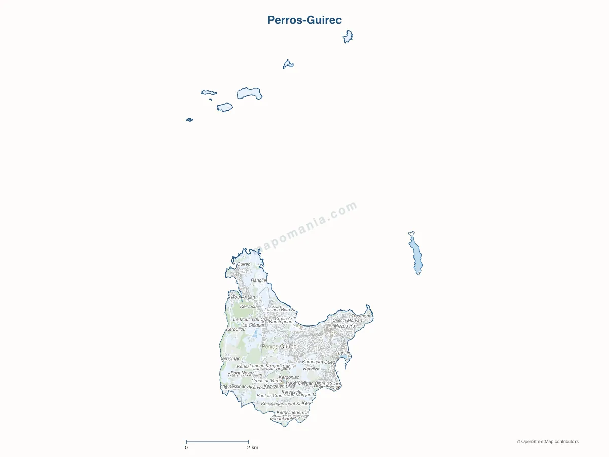 Carte de Perros-Guirec à personnaliser