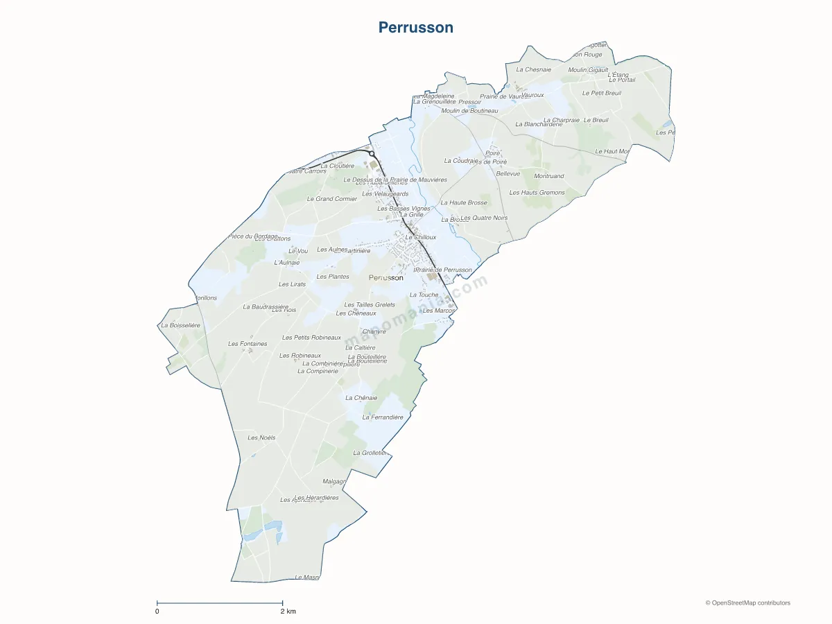 Carte de Perrusson à personnaliser