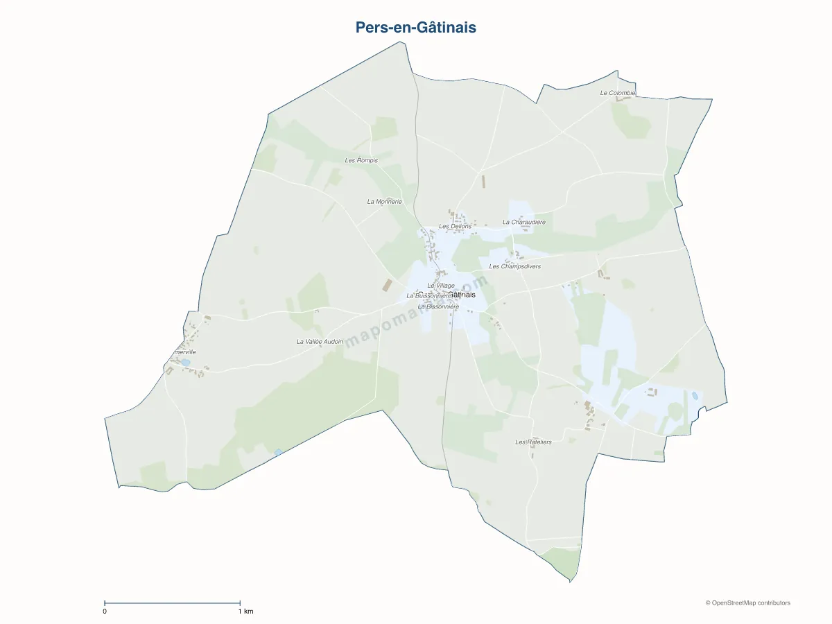 Carte de Pers-en-Gâtinais à personnaliser
