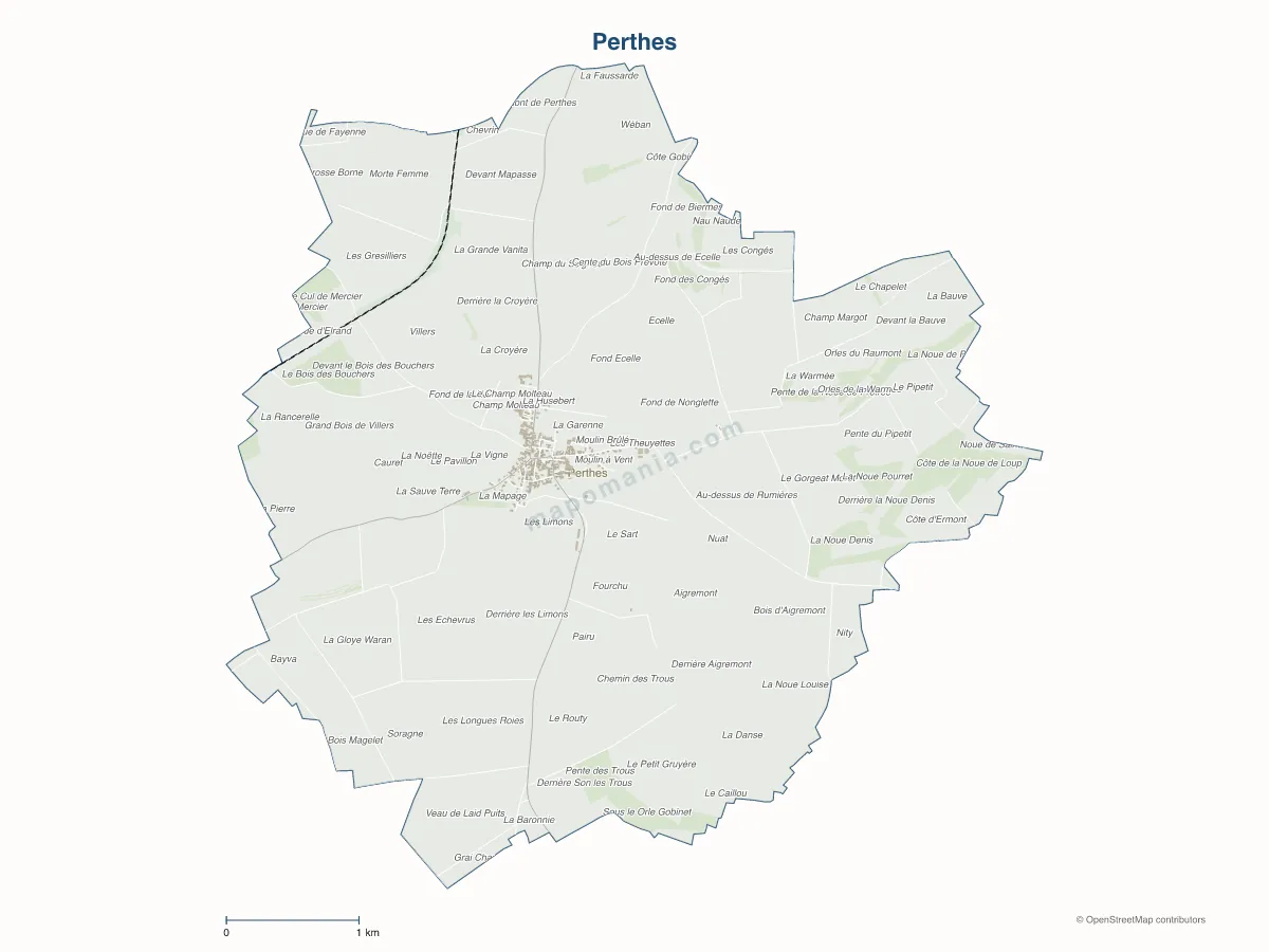Carte de Perthes à personnaliser