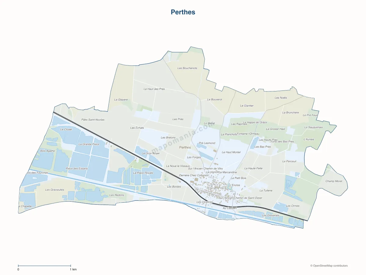 Carte de Perthes à personnaliser