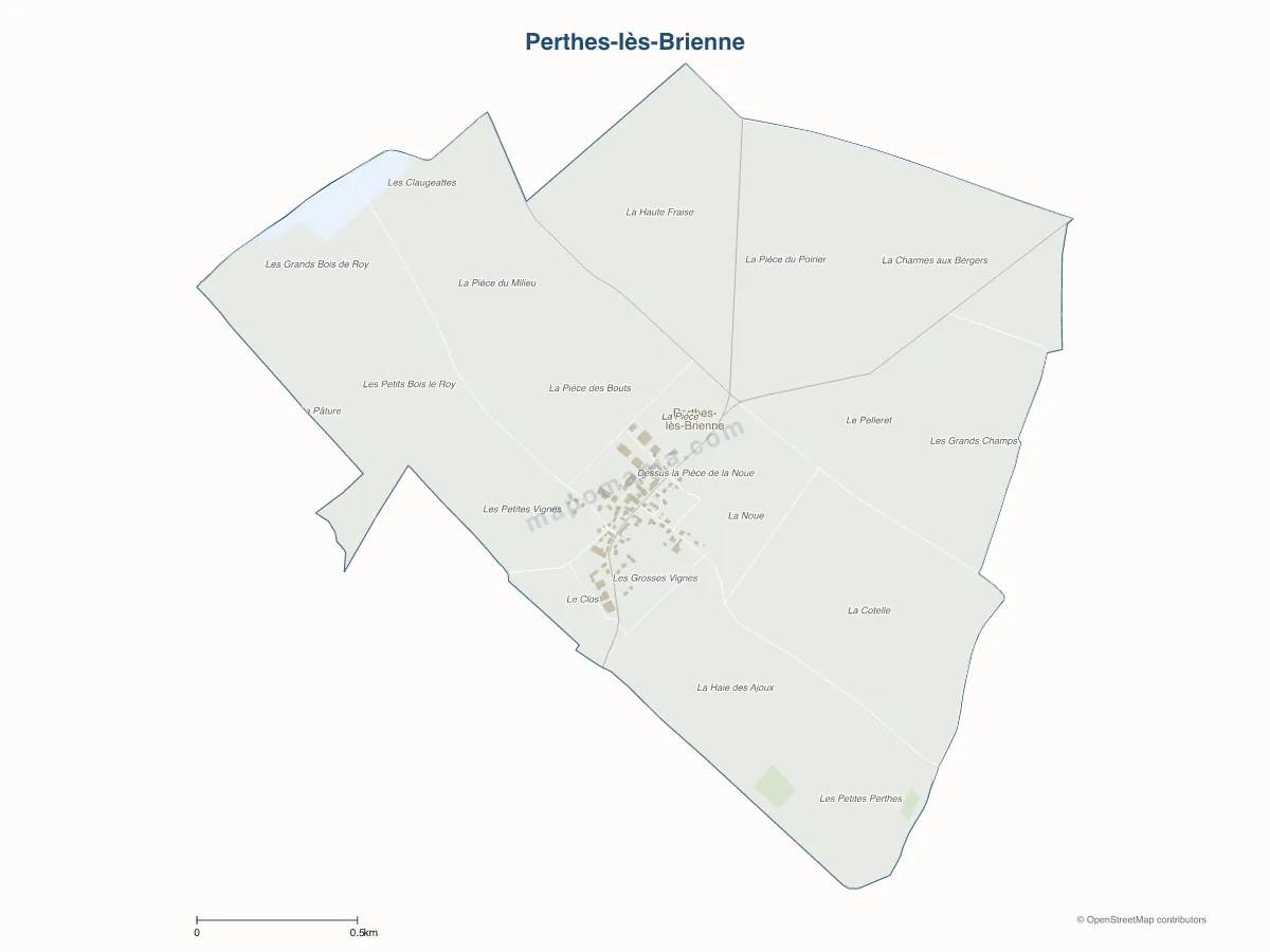 Carte de Perthes-lès-Brienne à personnaliser