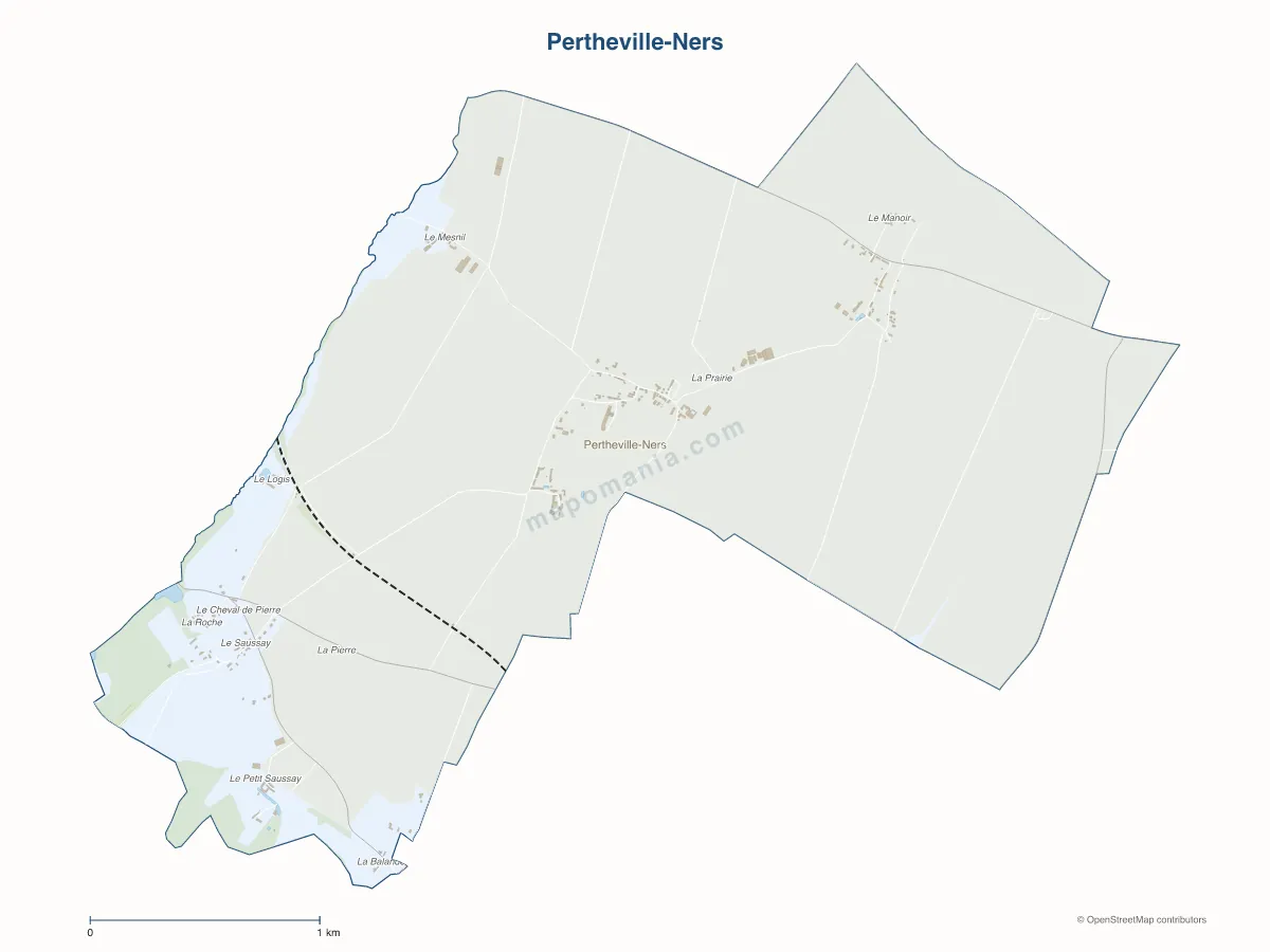 Carte de Pertheville-Ners à personnaliser