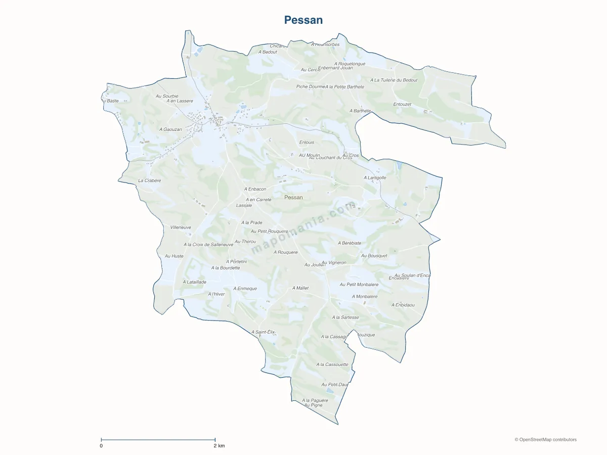 Carte de Pessan à personnaliser