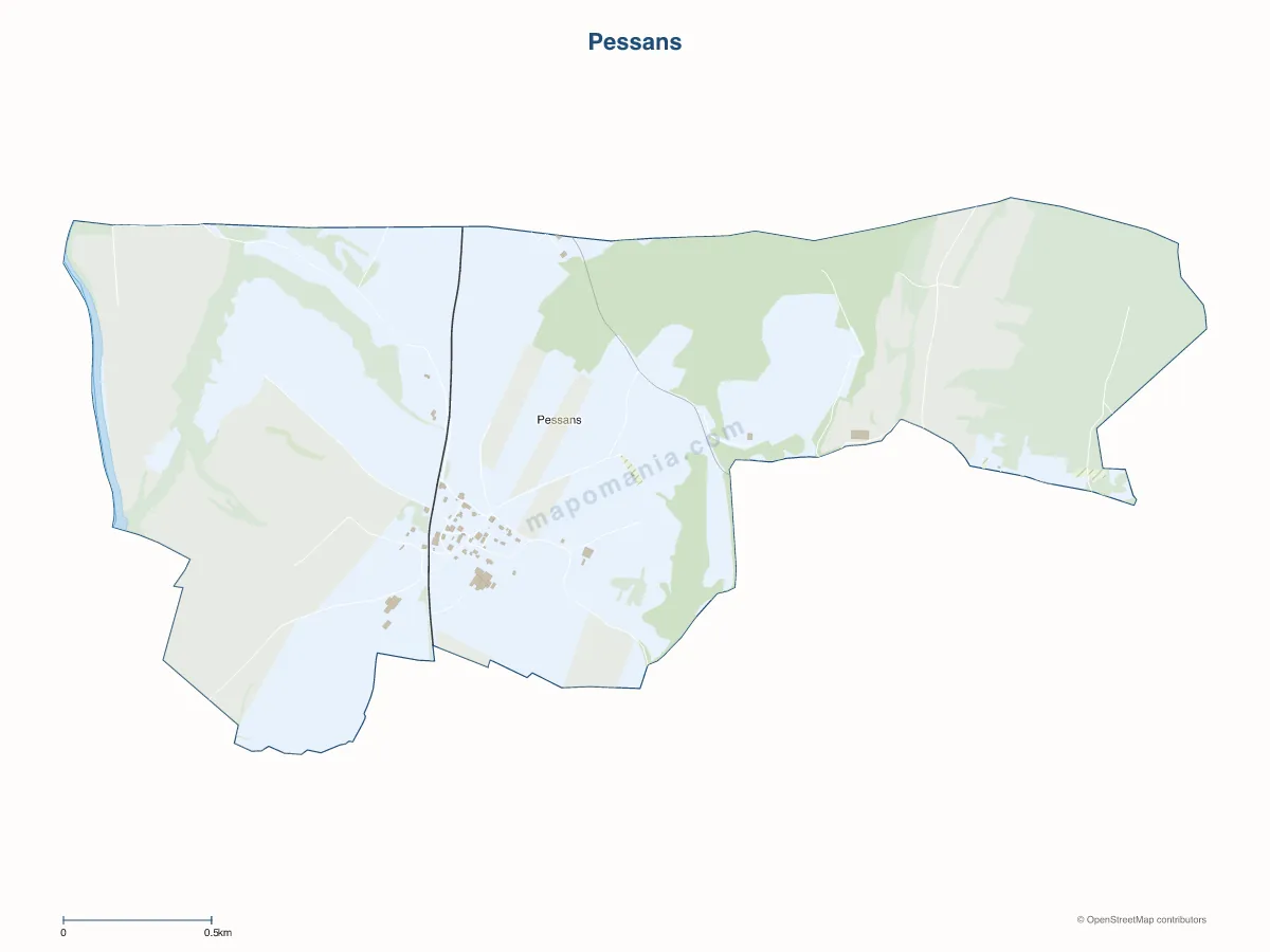 Carte de Pessans à personnaliser