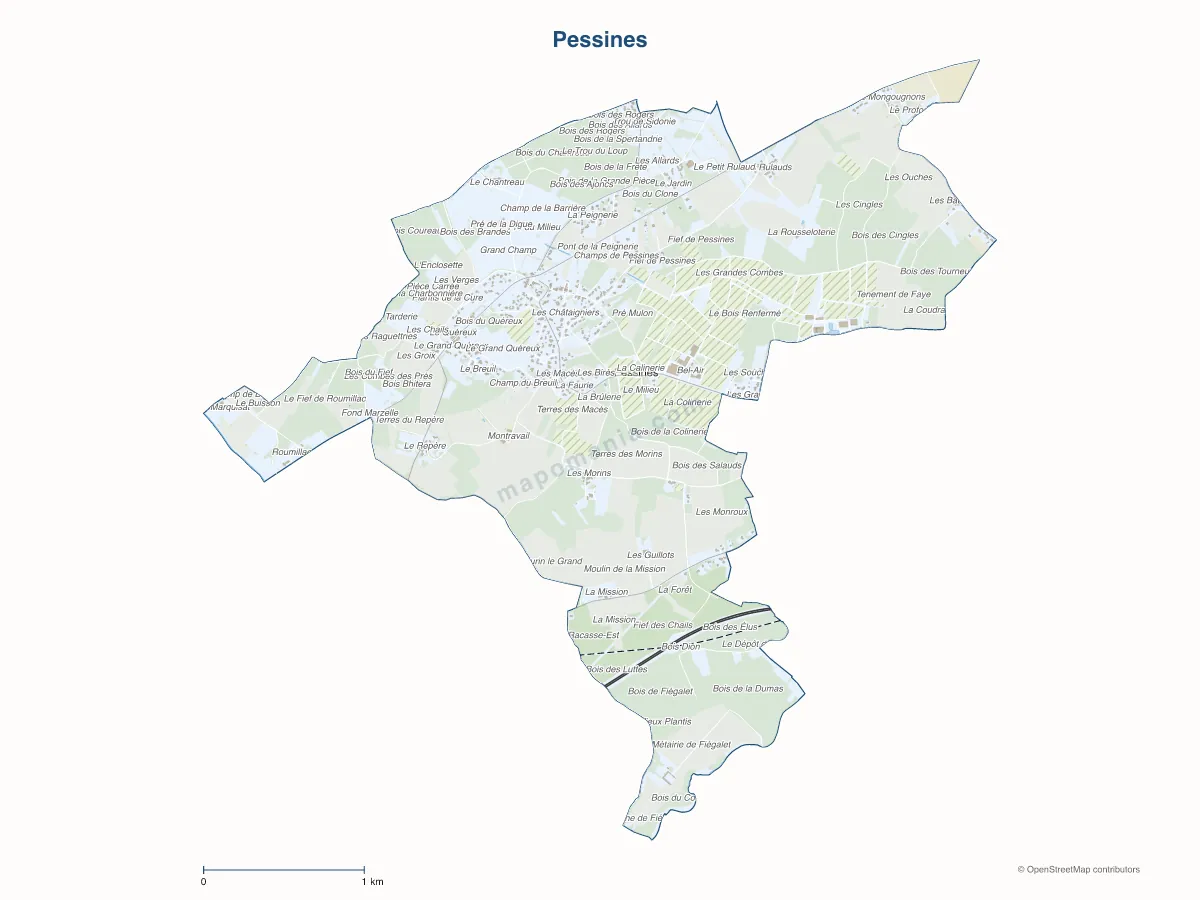 Carte de Pessines à personnaliser