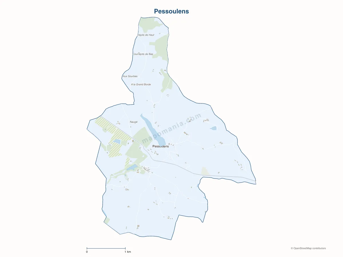 Carte de Pessoulens à personnaliser