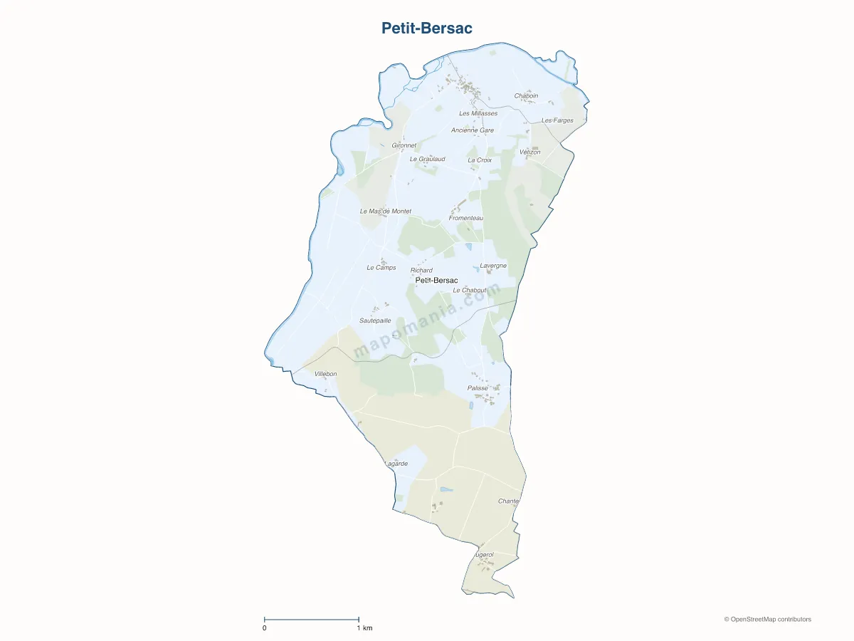 Carte de Petit-Bersac à personnaliser