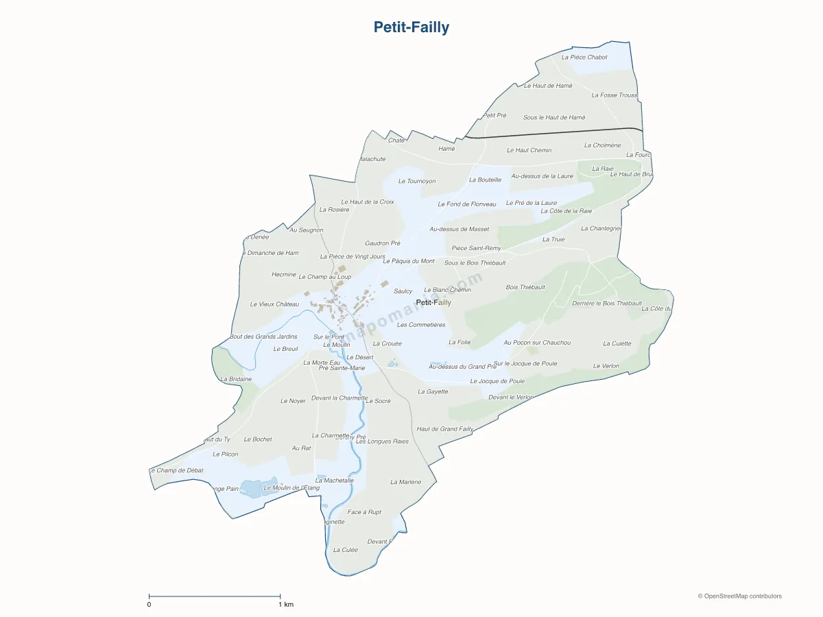 Carte de Petit-Failly à personnaliser
