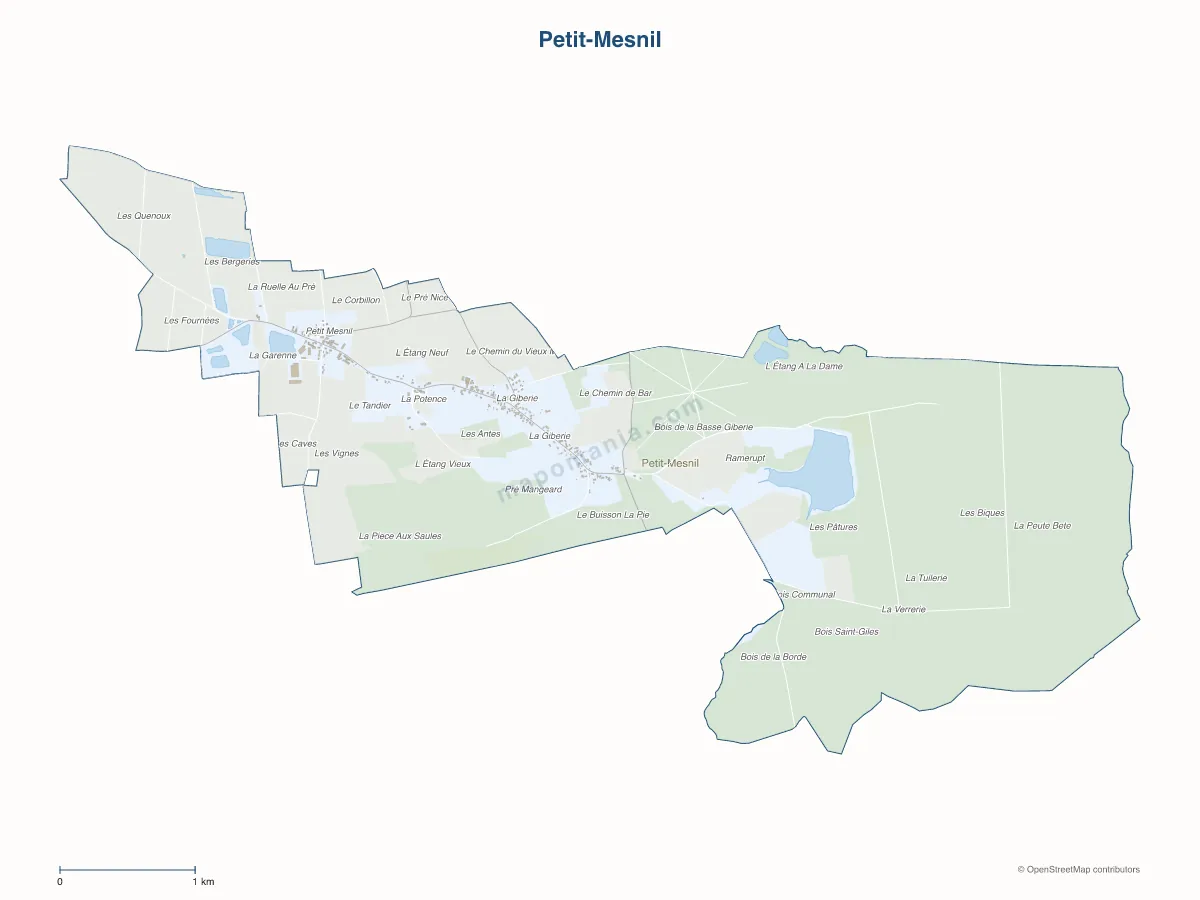 Carte de Petit-Mesnil à personnaliser