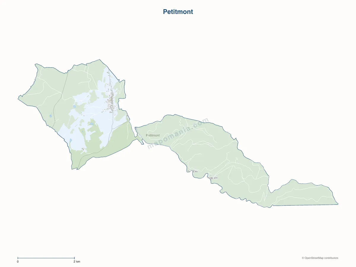 Carte de Petitmont à personnaliser
