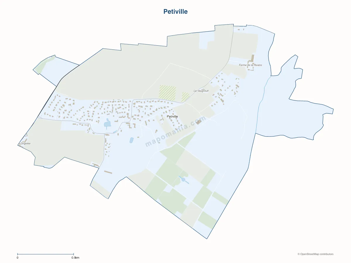 Carte de Petiville à personnaliser