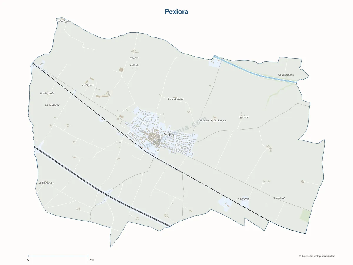 Carte de Pexiora à personnaliser