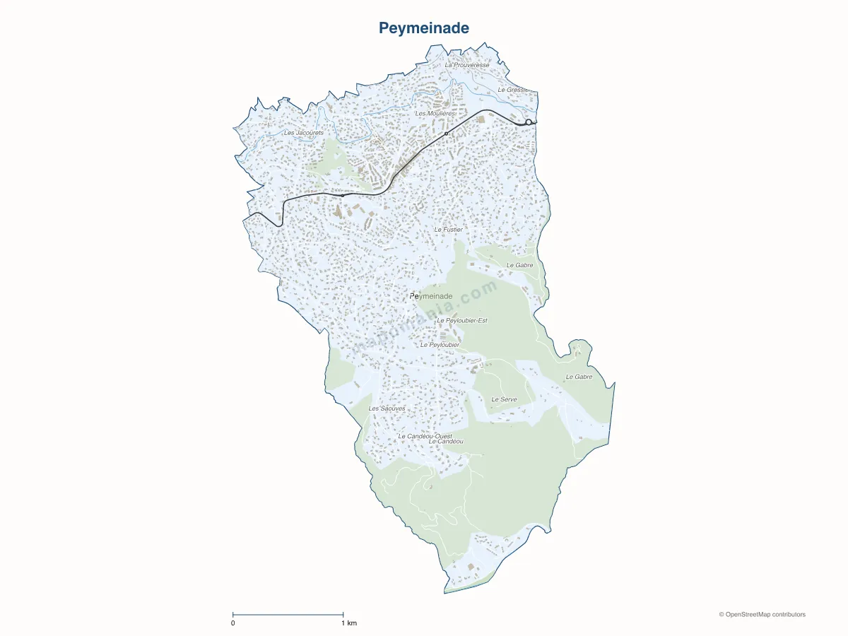 Carte de Peymeinade à personnaliser