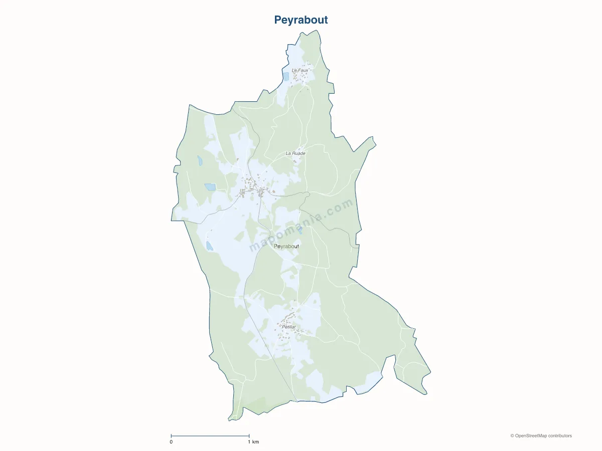 Carte de Peyrabout à personnaliser