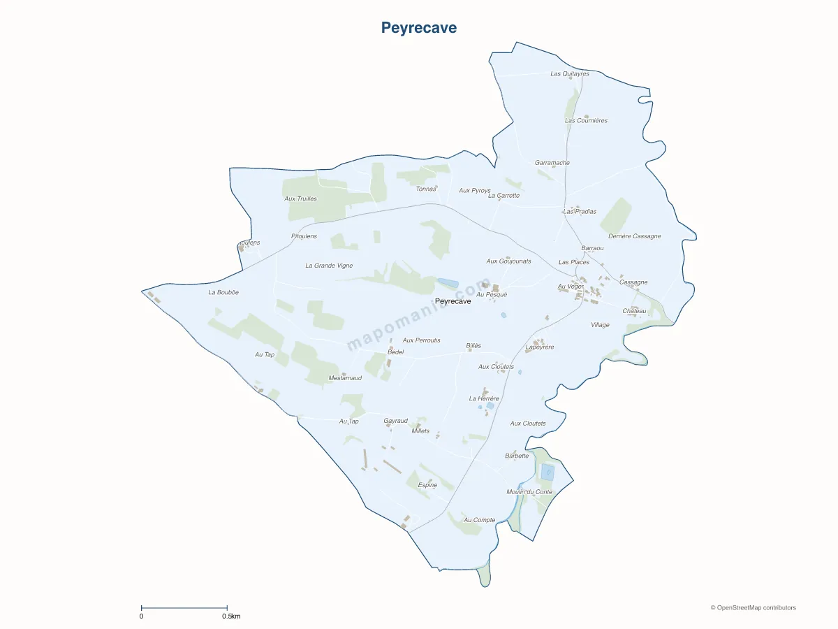 Carte de Peyrecave à personnaliser