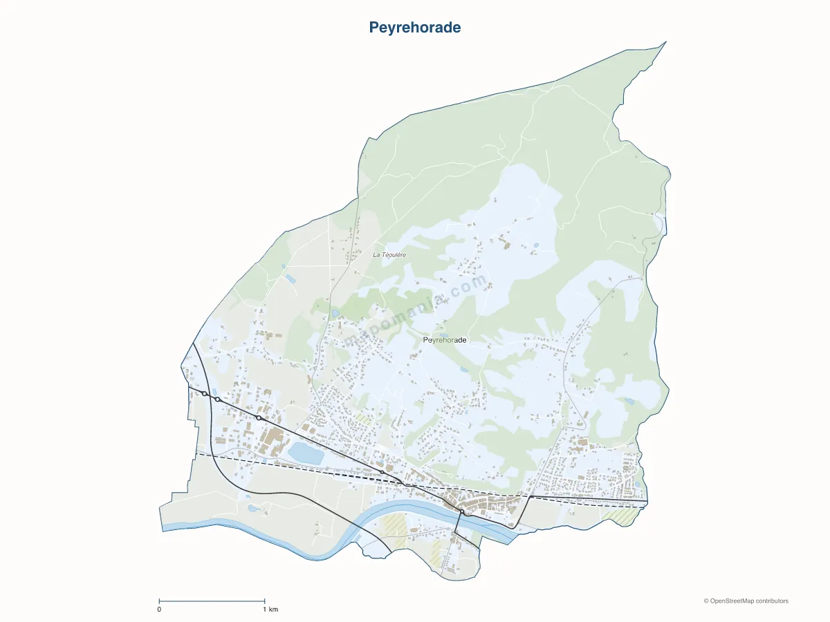 Carte de Peyrehorade à personnaliser