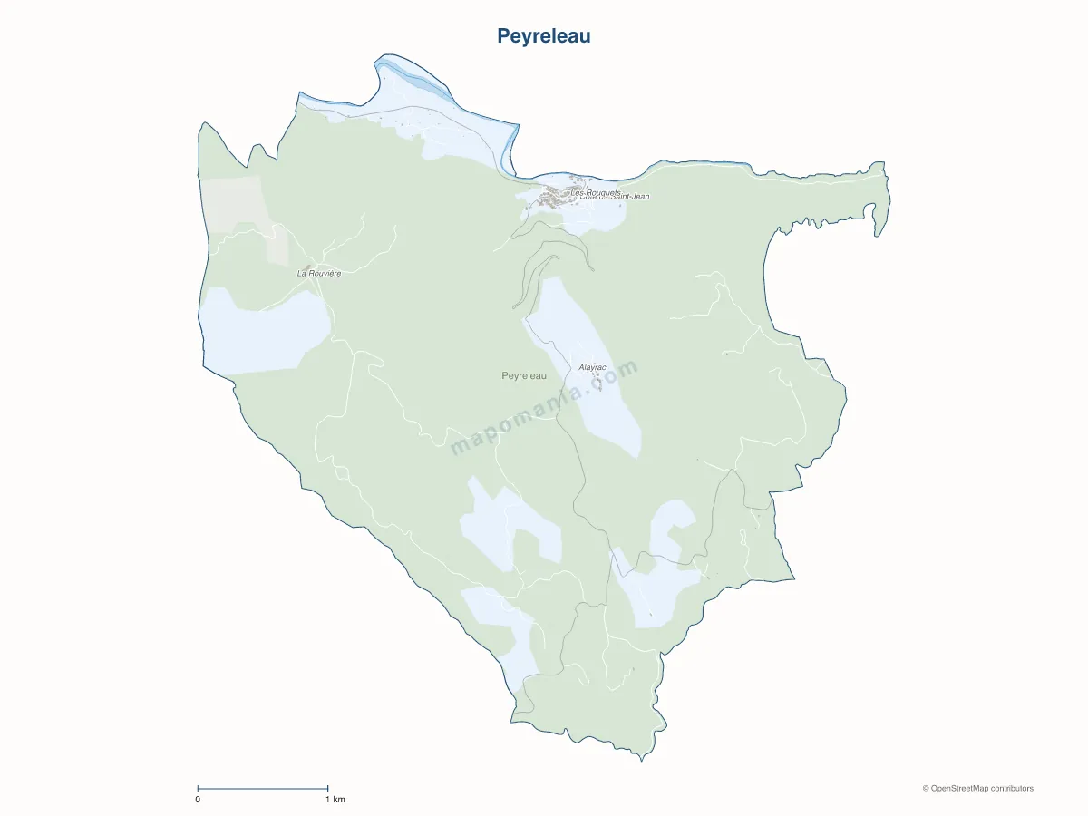 Carte de Peyreleau à personnaliser