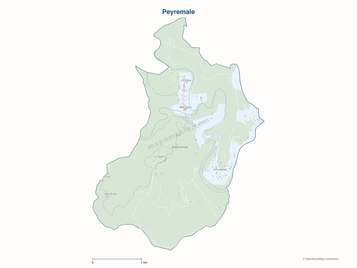 Carte de Peyremale à personnaliser