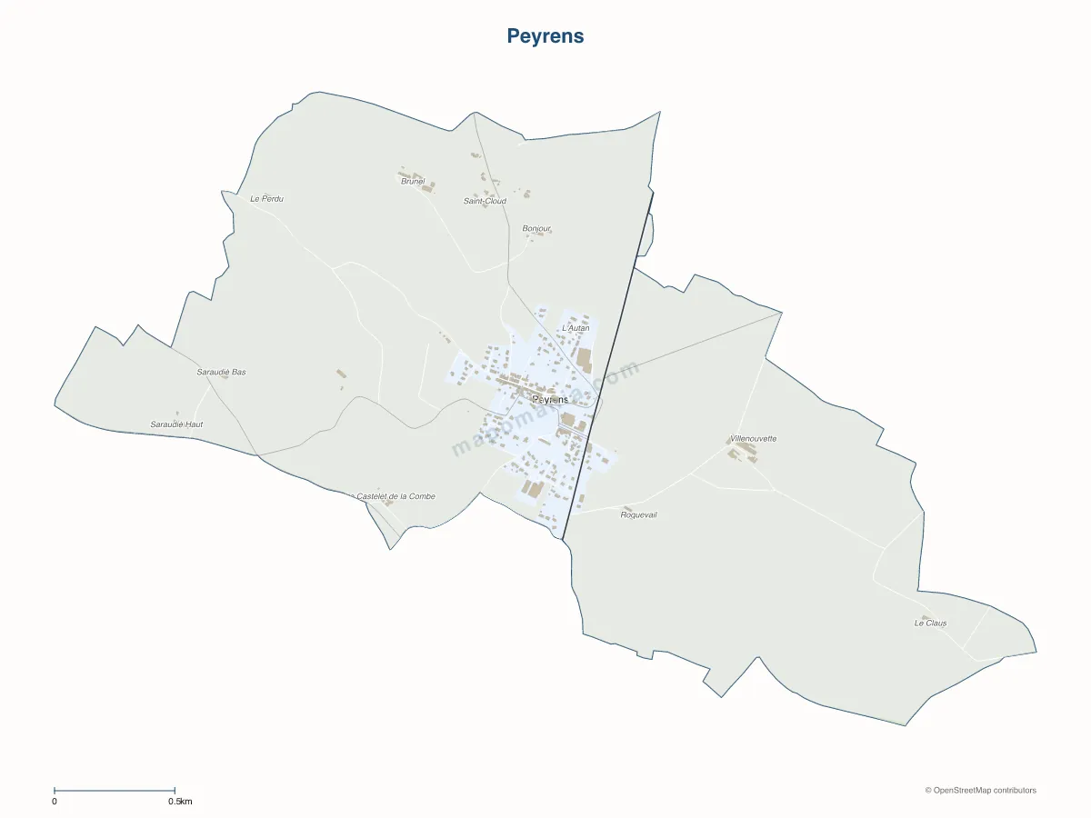 Carte de Peyrens à personnaliser